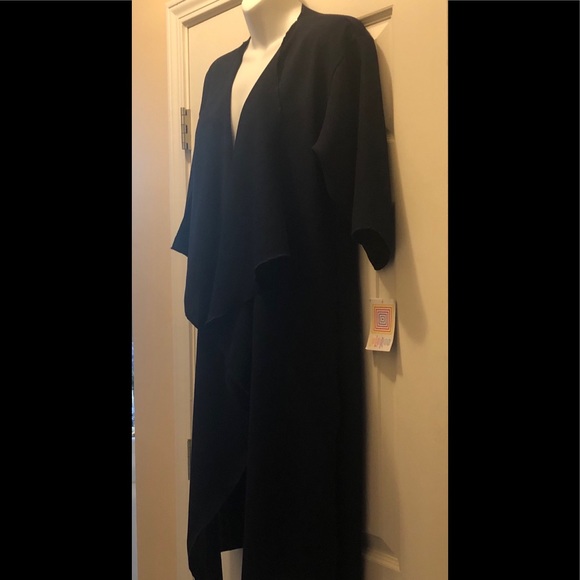 LuLaRoe Shirley Kimono Blue Long Flowy Duster with Angel Sleeves Size S - Picture 3 of 5